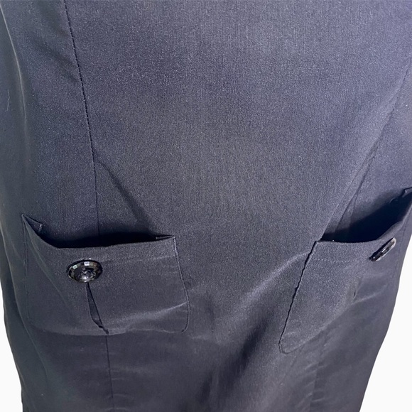 Dots Juniors A-Line Dress S Black Sweetheart Neckline Pockets Knee Length LBD - Picture 5 of 13